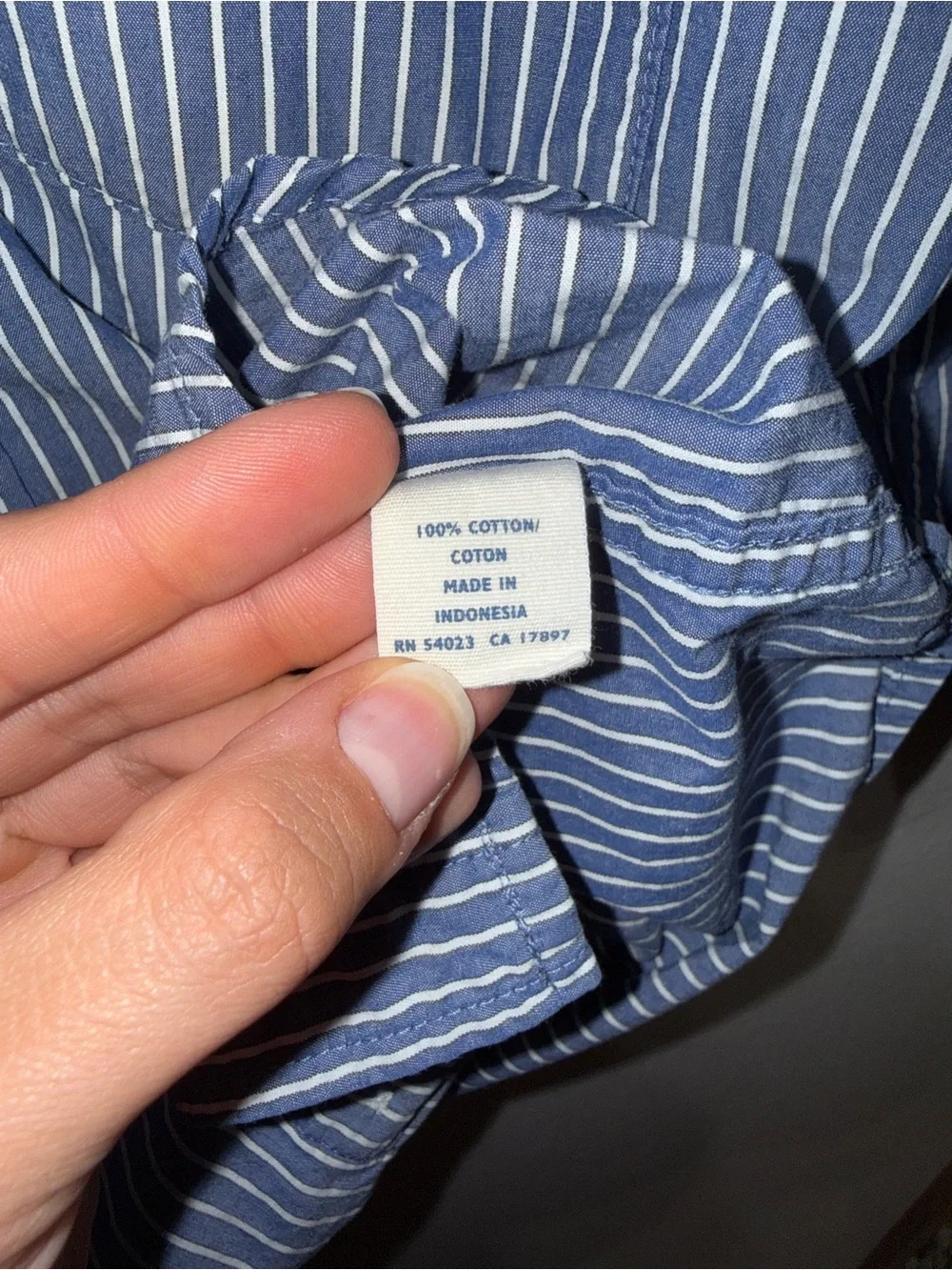 Old Navy Blue & White Striped Button-Down Shirt - Kids
